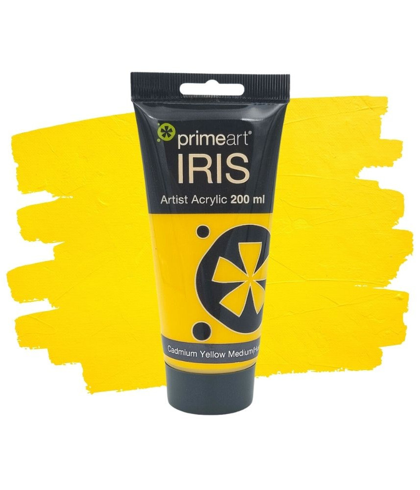 Primeart Iris Acrylic Paint 200ml 120 Cadmium Yellow Medium (Hue)