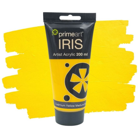 Primeart Iris Acrylic Paint 200ml 120 Cadmium Yellow Medium (Hue)