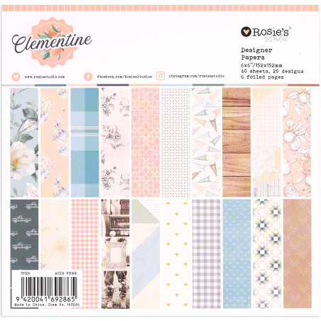 Rosies Studio 6 x 6 Paper Pad - Clementine