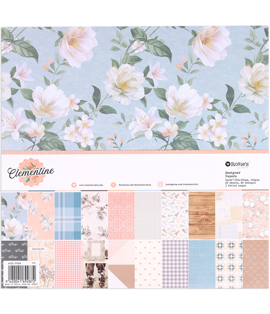 Rosies Studio 12 x 12 Paper Pack - Clementine