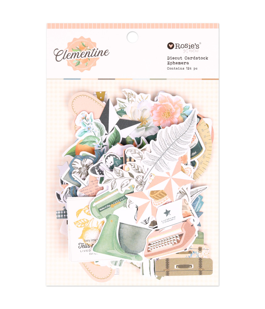 Rosies Studio Clementine Cardstock Die cut Ephemera 124 pieces