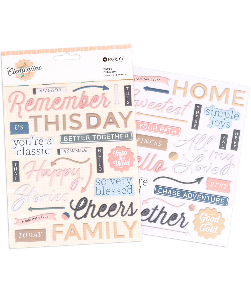 Rosies Studio Clementine Puffy Stickers 2 sheets
