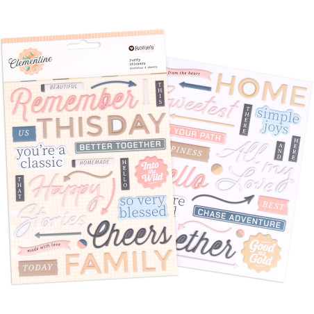 Rosies Studio Clementine Puffy Stickers 2 sheets