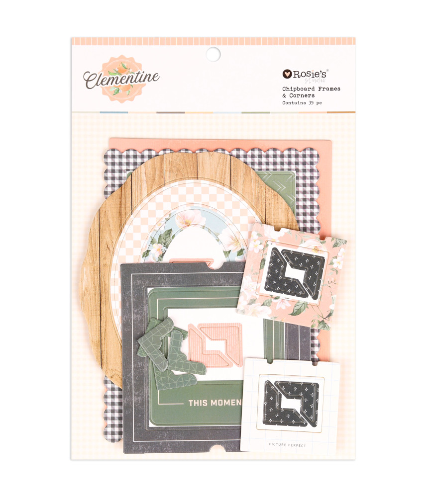 Rosies Studio Clementine Chipboard Frames & Corners 35 pieces