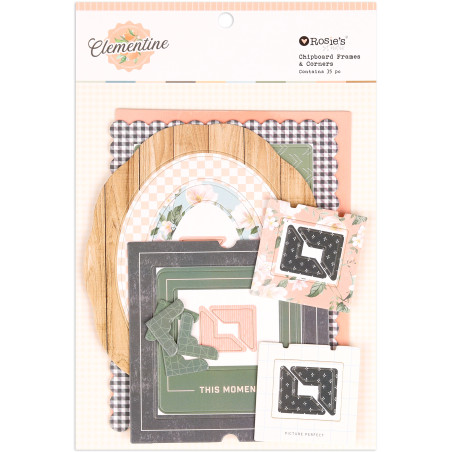 Rosies Studio Clementine Chipboard Frames & Corners 35 pieces
