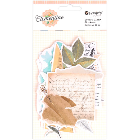 Rosies Studio Clementine Diecut Clear Stickers 24 pieces