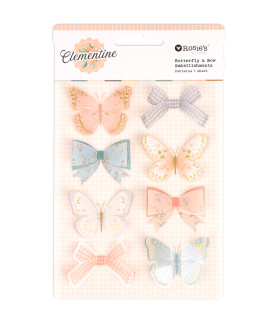 Rosies Studio Clementine Butterfly & Bow Embellishments