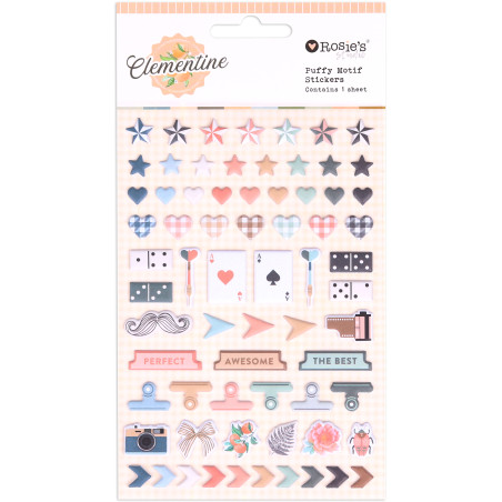 Rosies Studio Clementine Puffy Motif Stickers