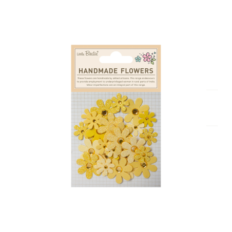 Little Birdie Handmade Flowers Sparkle Florettes - Sunshine 30pc