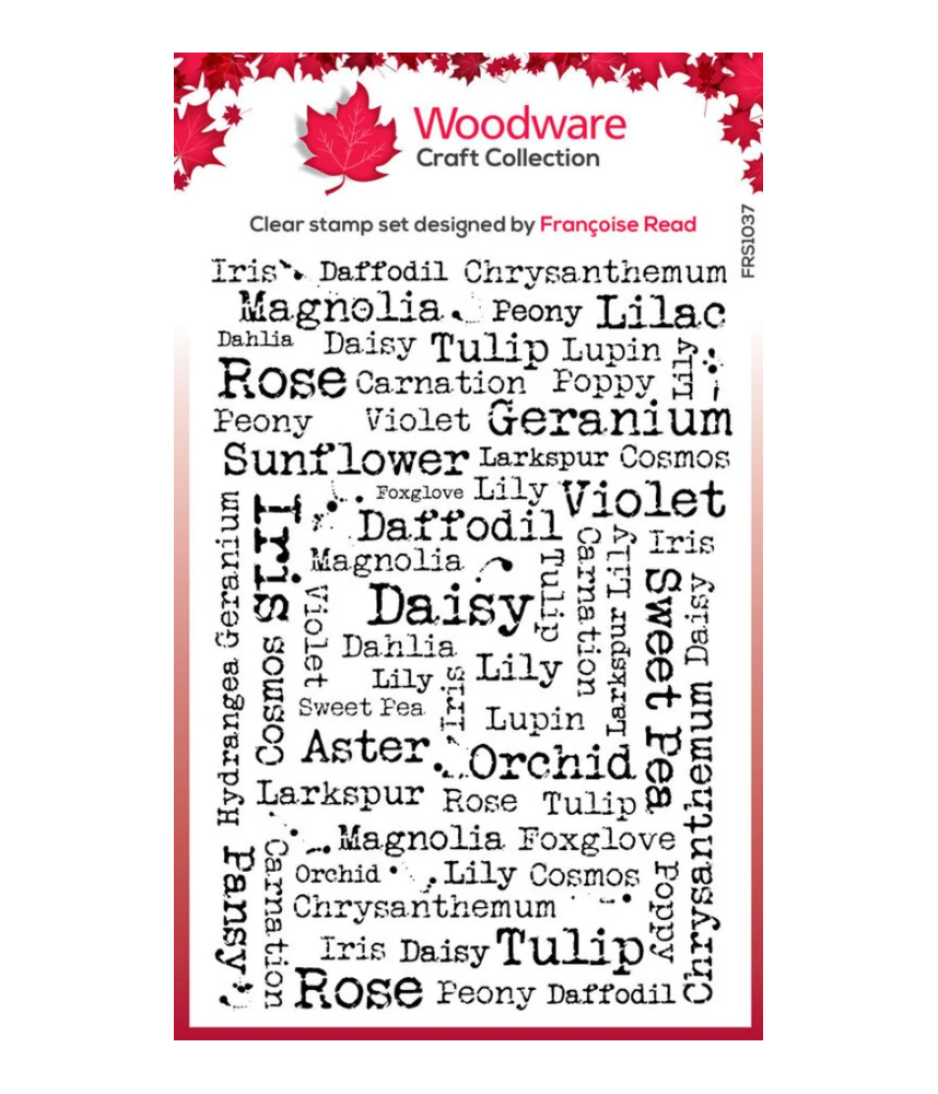 Woodware Craft Clear Stamp - Flower Names