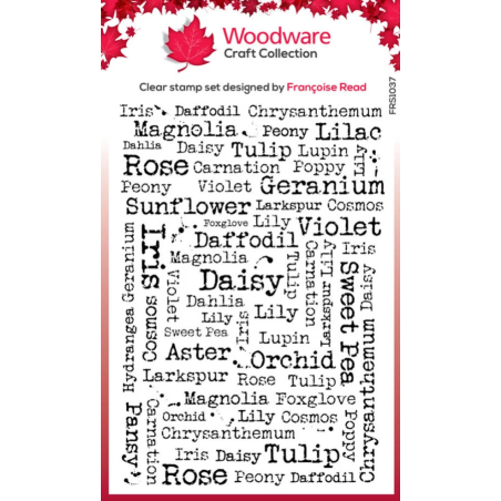 Woodware Craft Clear Stamp - Flower Names