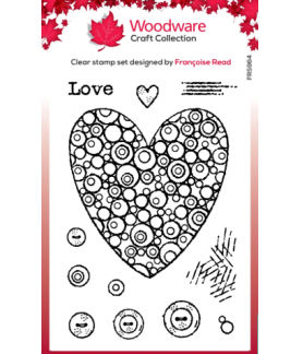 Woodware Craft Clear Stamp - Bubble Heart
