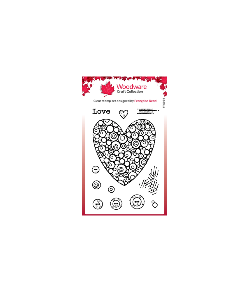 Woodware Craft Clear Stamp - Bubble Heart