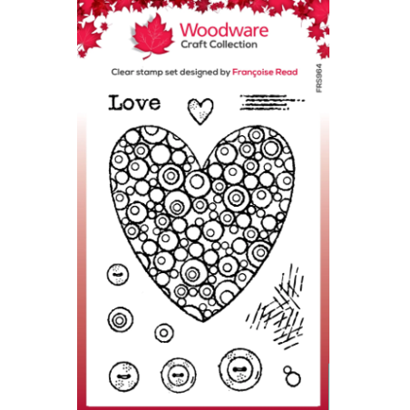 Woodware Craft Clear Stamp - Bubble Heart