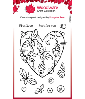 Woodware Craft Clear Stamp - Butterfly Heart