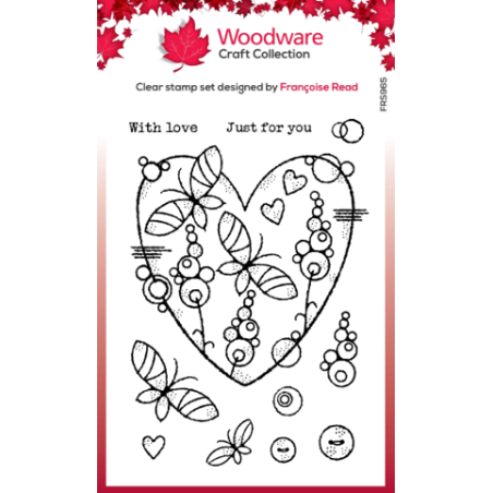 Woodware Craft Clear Stamp - Butterfly Heart