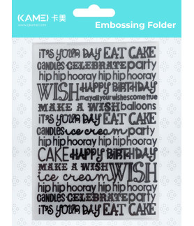 Kamei Embossing Folder - Birthday Wish 4 x 6 inch