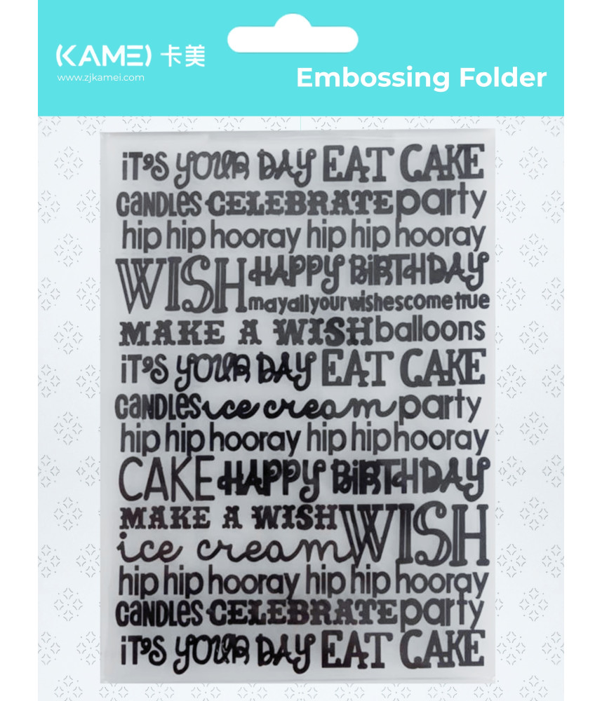 Kamei Embossing Folder - Birthday Wish 4 x 6 inch
