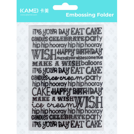 Kamei Embossing Folder - Birthday Wish 4 x 6 inch