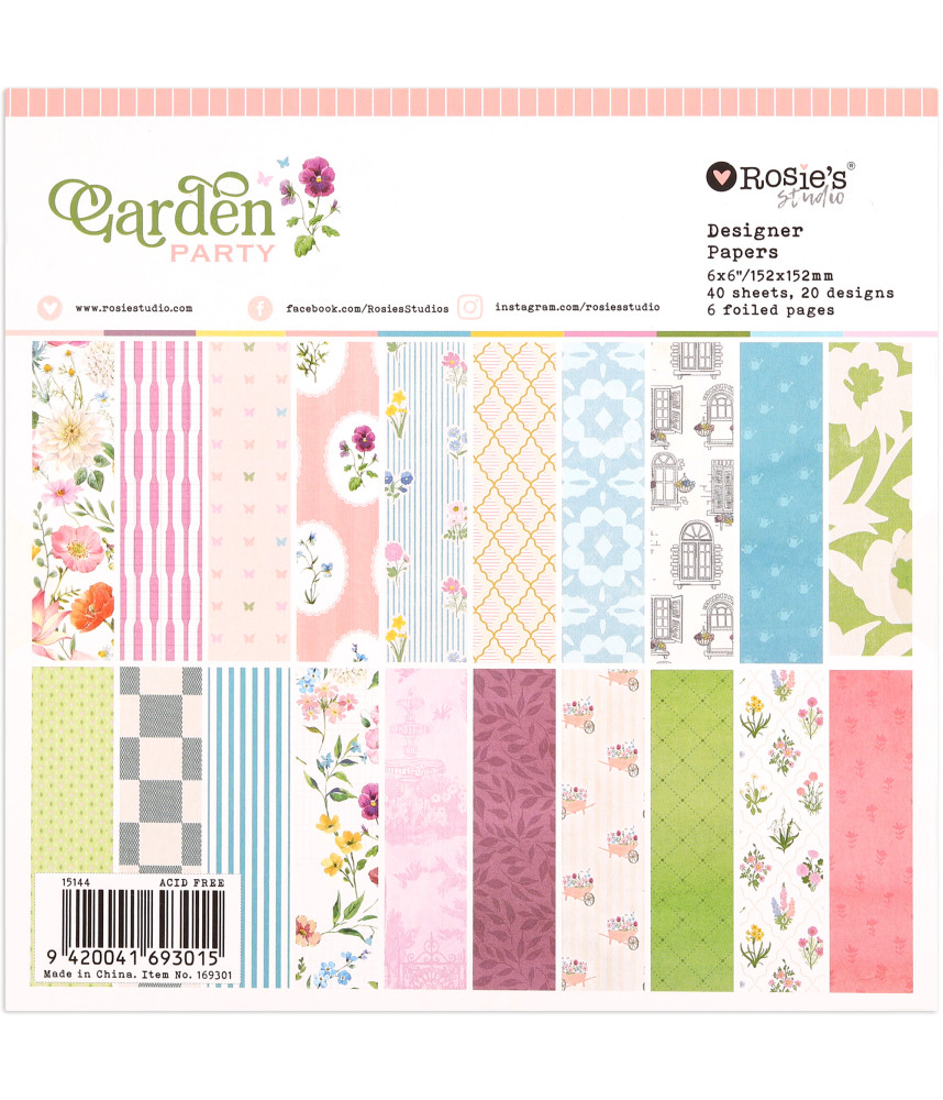 Rosies Studio 6x6 Paper Pad -Garden Party