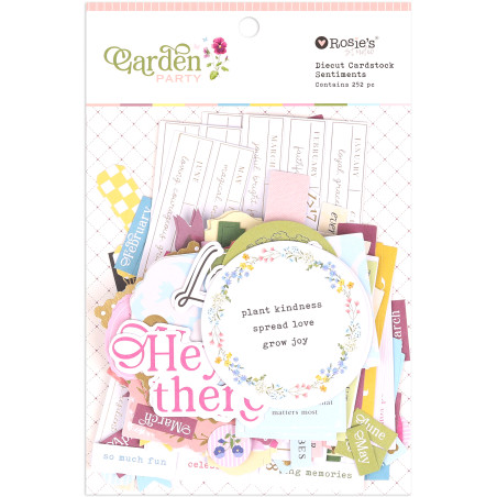 Rosies Studio Garden Party Cardstock Die cut Ephemera - Sentiments 252pc"
