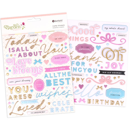 Rosies Studio Garden Party Puffy Stickers 2 sheets