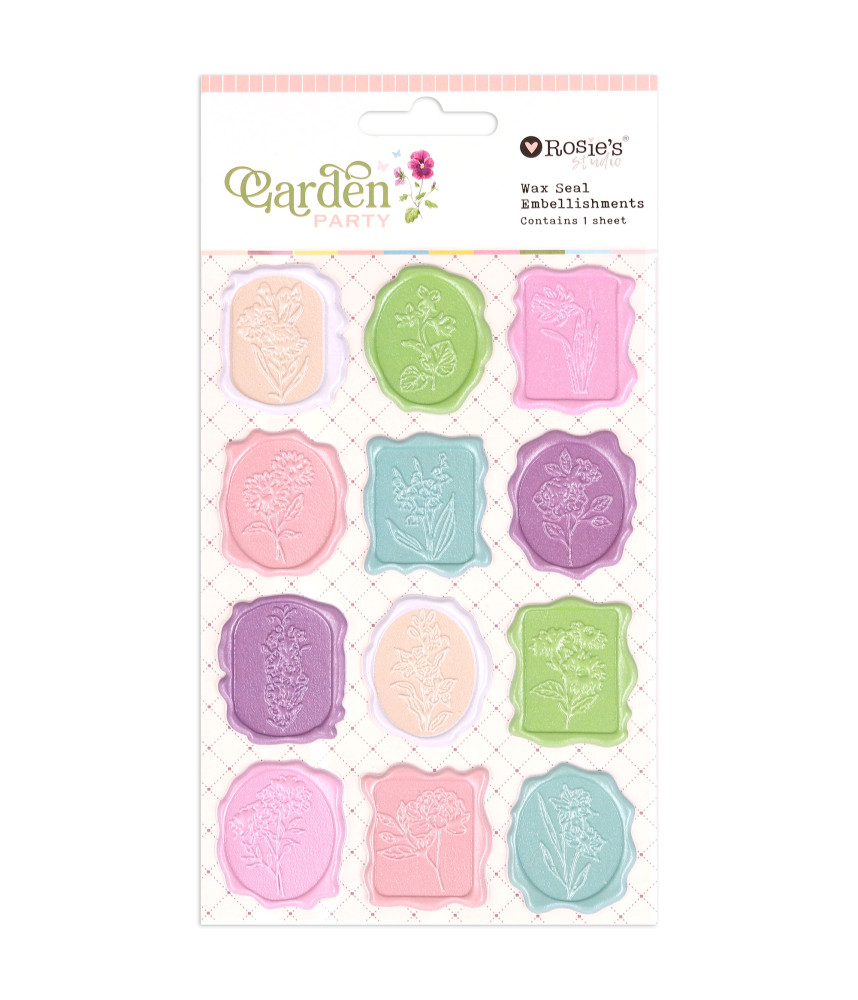 Rosies Studio Garden Party Wax Seal Embellishments 12pc