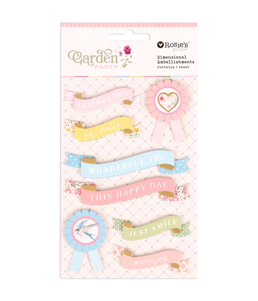 Rosies Studio Garden Party Dimensional Banner Embellishments