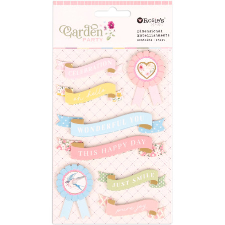Rosies Studio Garden Party Dimensional Banner Embellishments