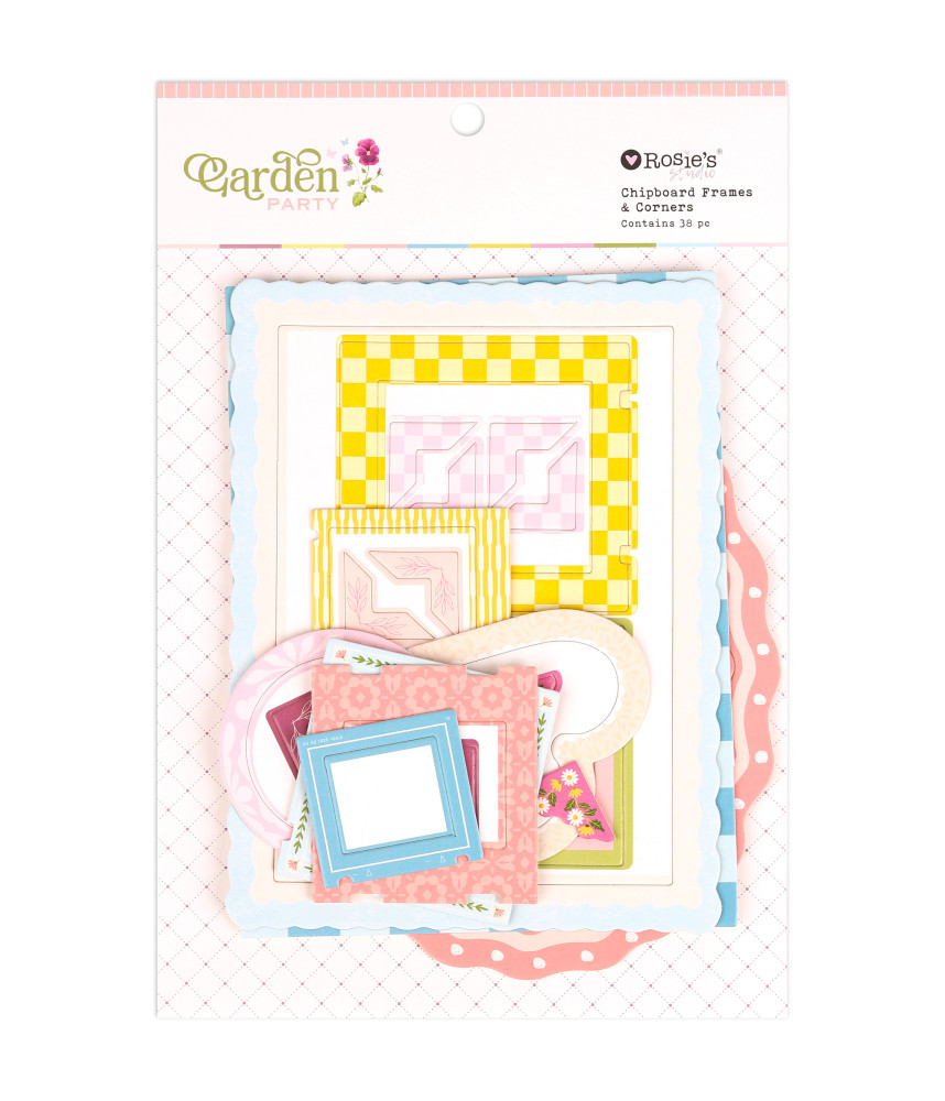 Rosies Studio Garden Party Chipboard Frames & Corners 38pc