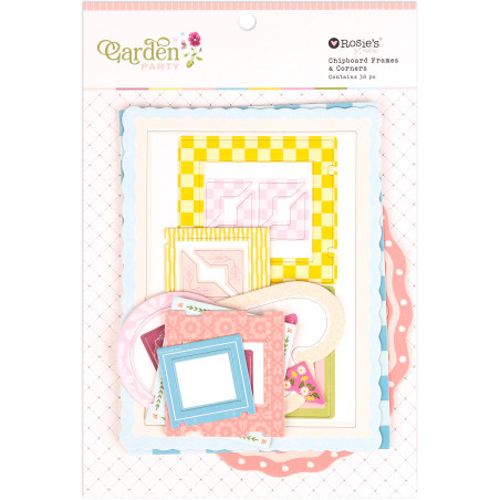 Rosies Studio Garden Party Chipboard Frames & Corners 38pc