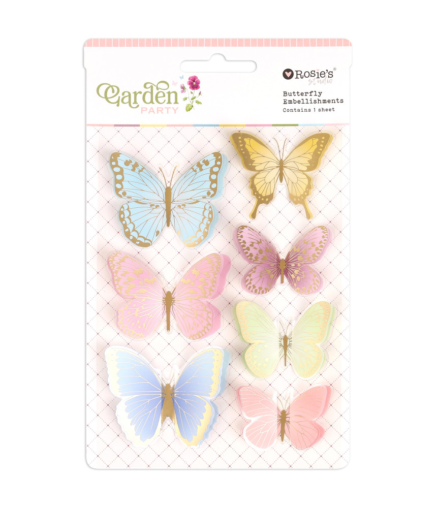 Rosies Studio Garden Party Butterfly Embellishments