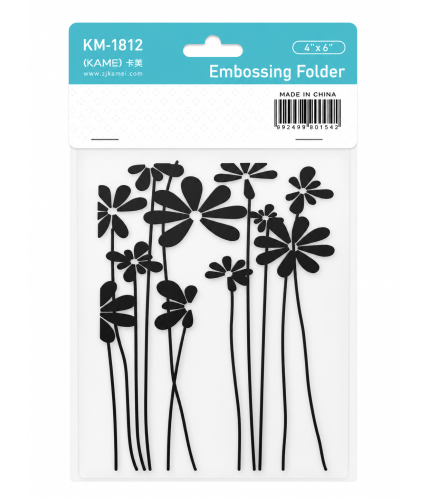 Kamei Embossing Folder - Flowers Long Stem 4x6 Inch