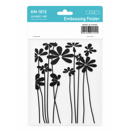Kamei Embossing Folder - Flowers Long Stem 4x6 Inch