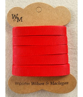 W&M Ribbon GROSGRAIN RED 9mm x 10m
