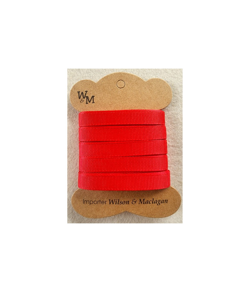 W&M Ribbon GROSGRAIN RED 9mm x 10m