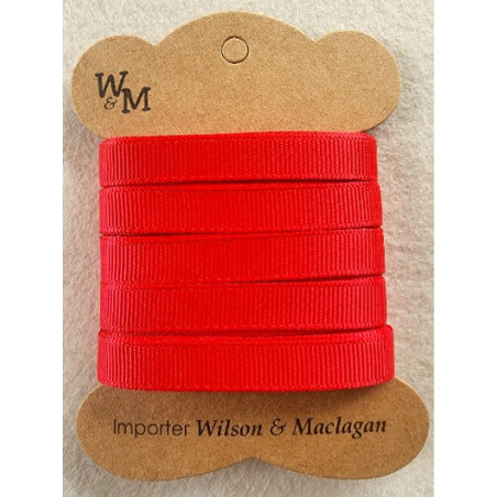 W&M Ribbon GROSGRAIN RED 9mm x 10m