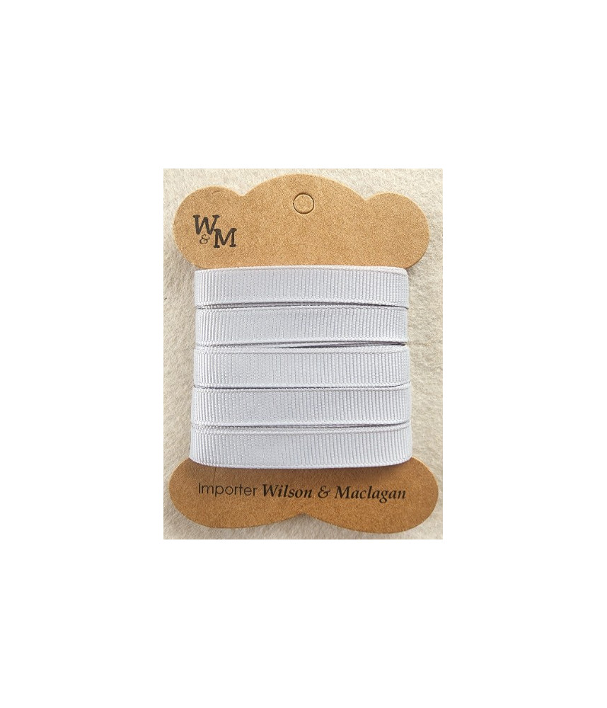 W&M Ribbon GROSGRAIN GREY 9mm x 10m