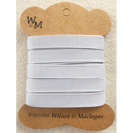 W&M Ribbon GROSGRAIN GREY 9mm x 10m