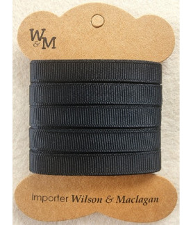 W&M Ribbon GROSGRAIN BLACK 9mm x 10m