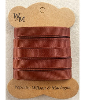 W&M Ribbon GROSGRAIN DARK BROWN 9mm x 10m