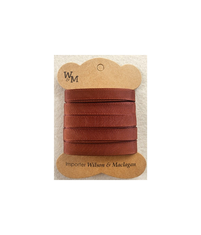 W&M Ribbon GROSGRAIN DARK BROWN 9mm x 10m