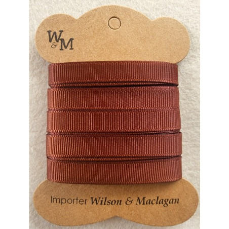 W&M Ribbon GROSGRAIN DARK BROWN 9mm x 10m