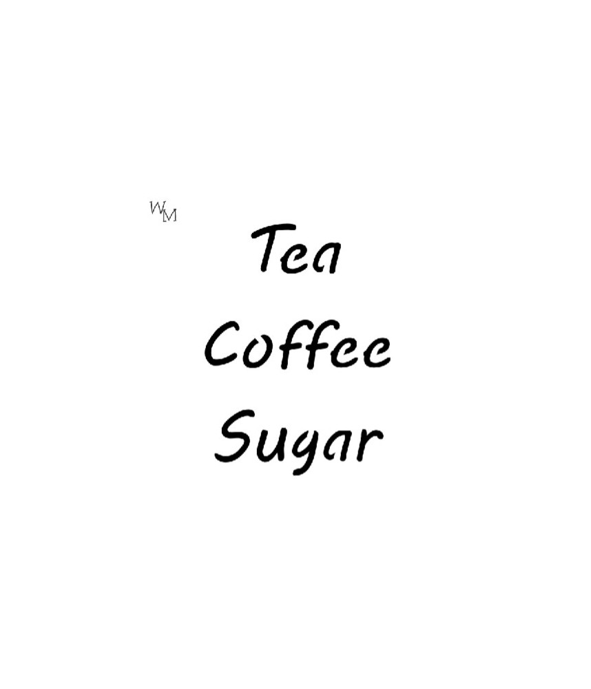 W&M Stencil TEA, COFFEE, SUGAR SMALL 20mm
