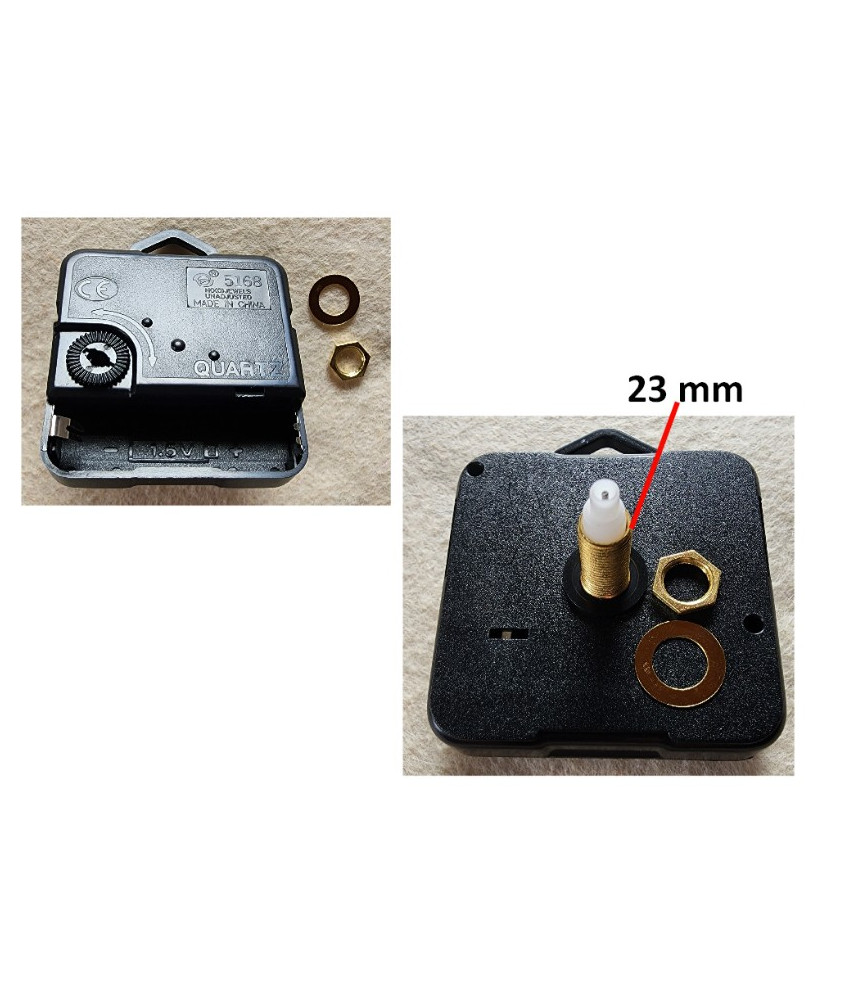 W&M Clock MOVEMENT Box Hang with Nut 23 mm