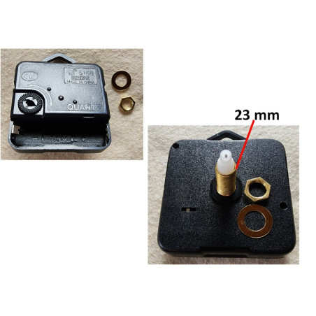W&M Clock MOVEMENT Box Hang with Nut 23 mm