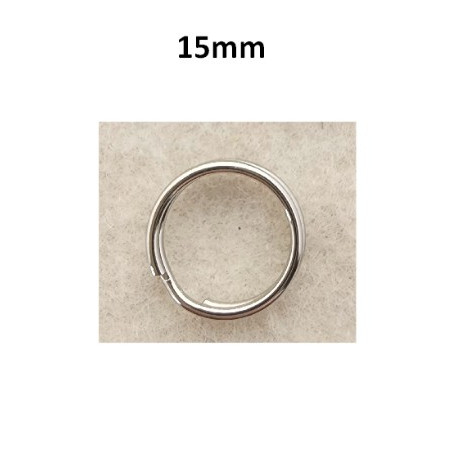 W&M 15mm KEYRING Nickel 10 p/pack