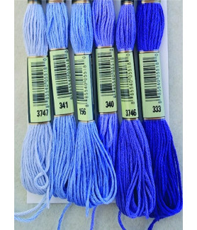 W&M Embroidery Thread LAVENDER Shades 8m x 6 Skeins