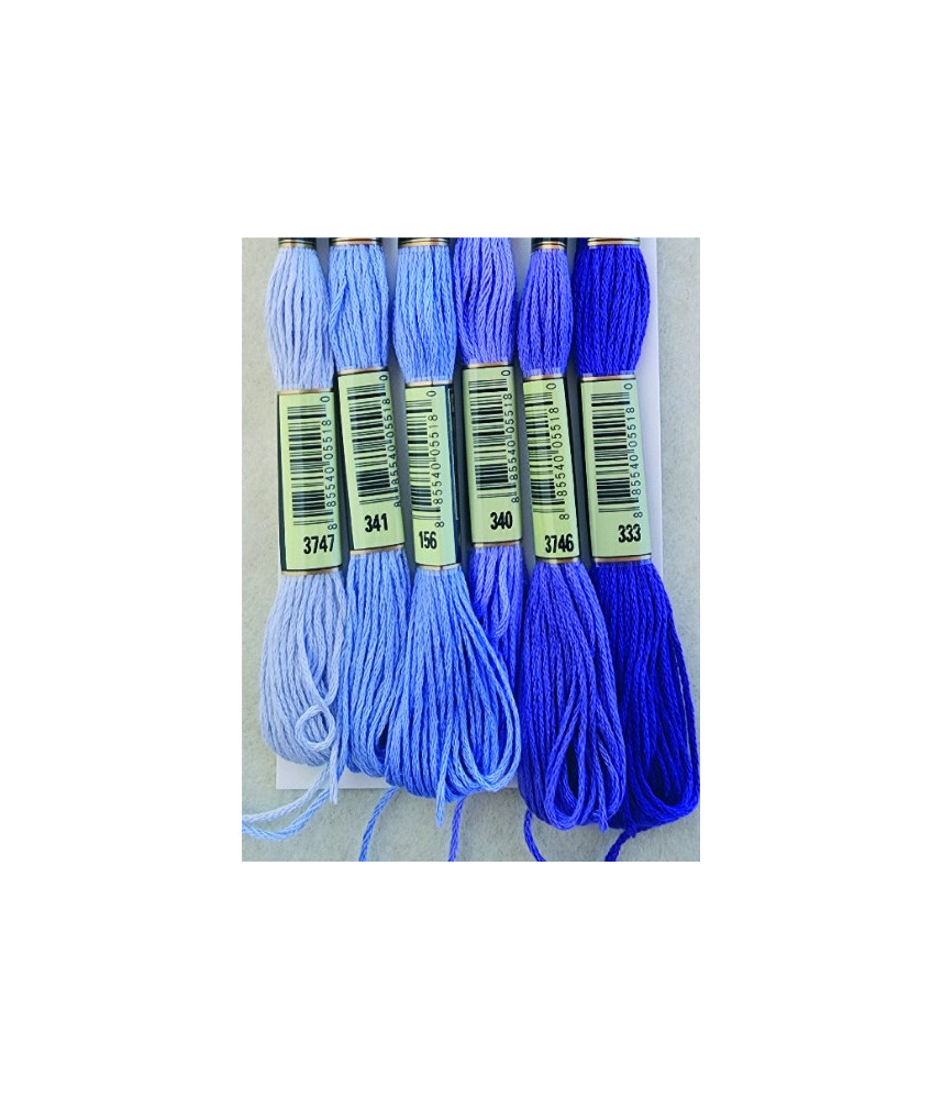 W&M Embroidery Thread LAVENDER Shades 8m x 6 Skeins