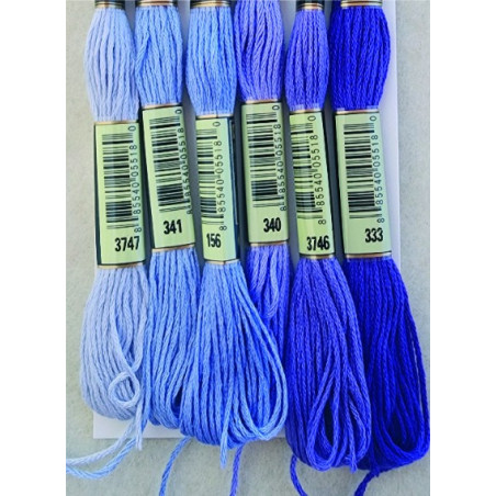 W&M Embroidery Thread LAVENDER Shades 8m x 6 Skeins